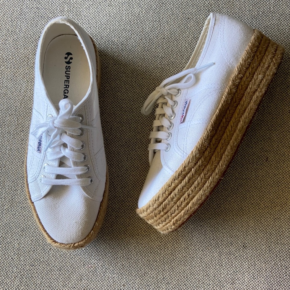 Superga 2730 Cotropew Espadrille White Platform Shoes